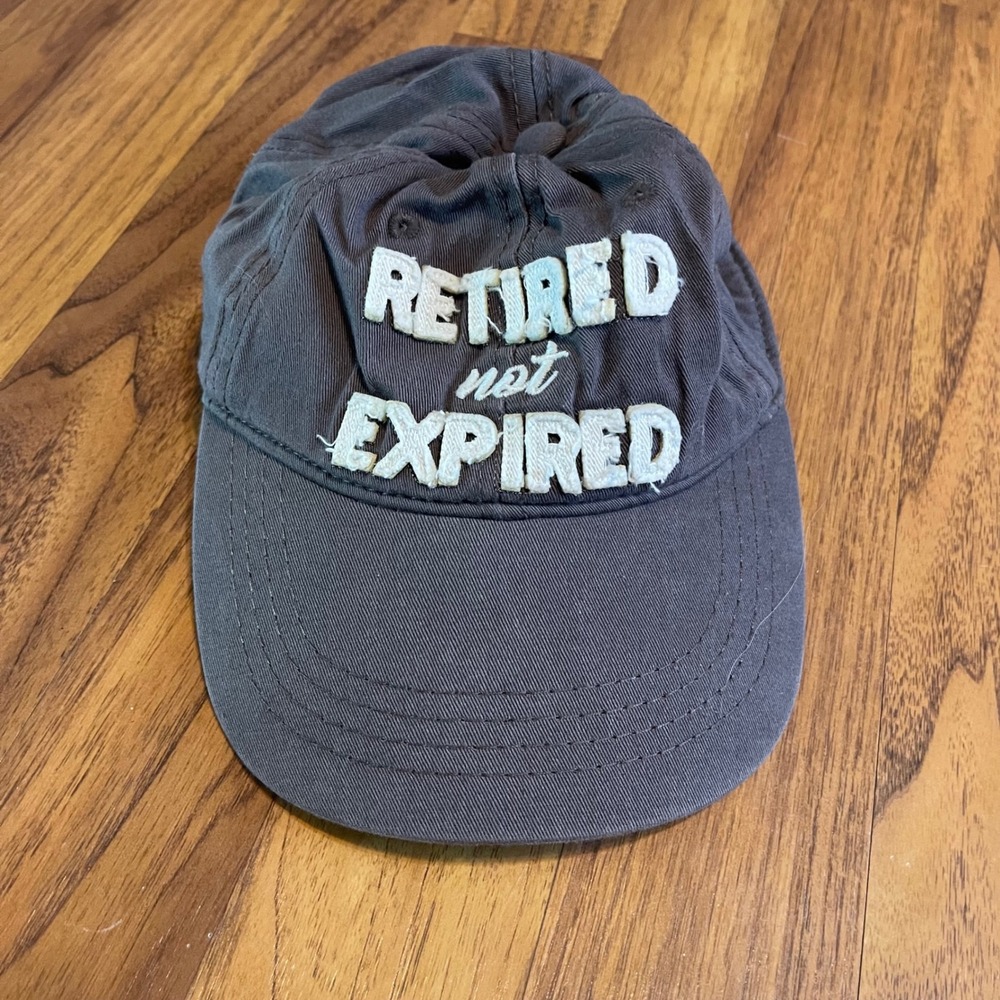 Pavilion Retired Not Expired Hat Mens Gray Cotton Adjustable Baseball Cap Gift